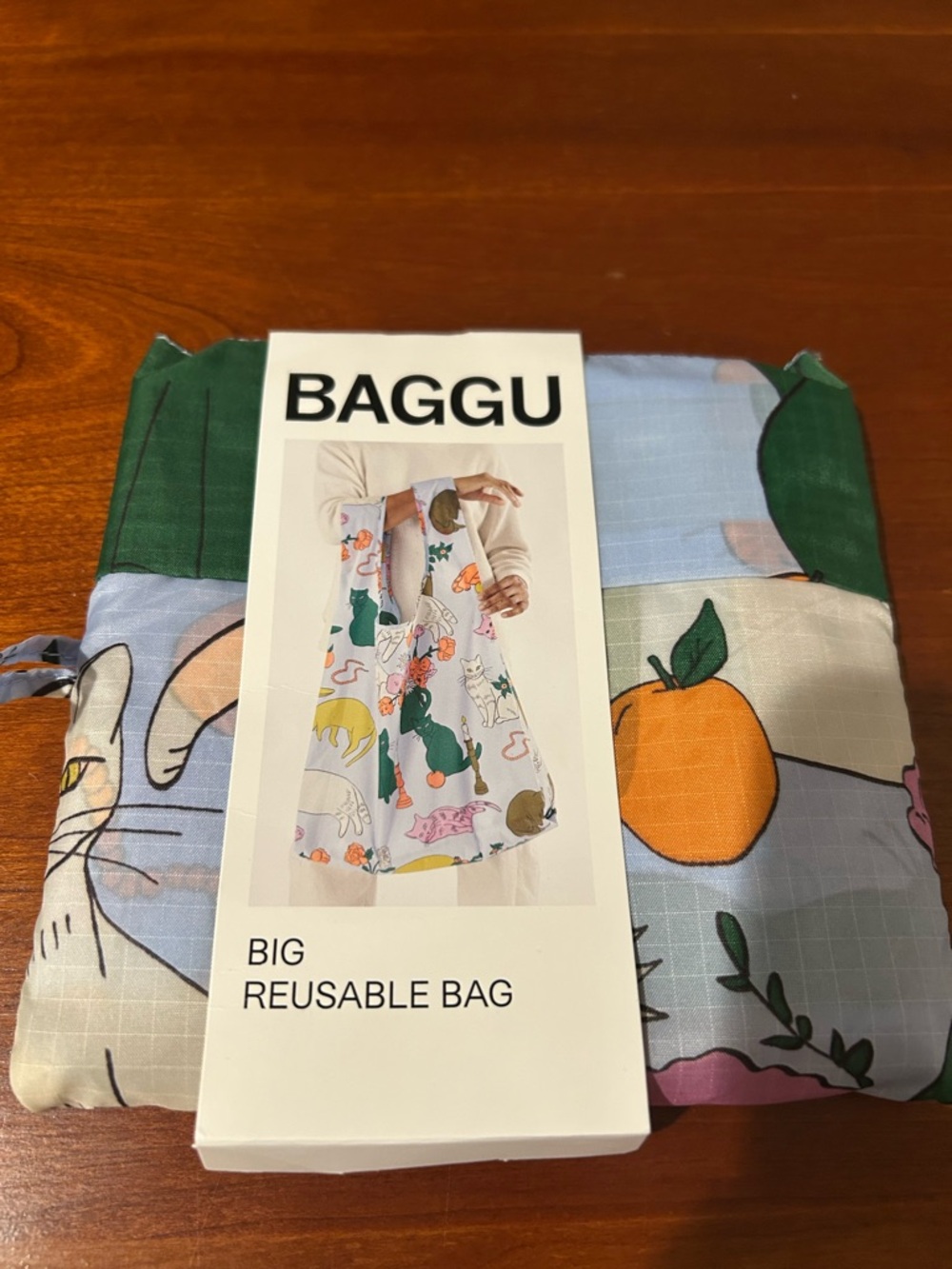 NWT Baggu Big Reusable Bag Table Cats